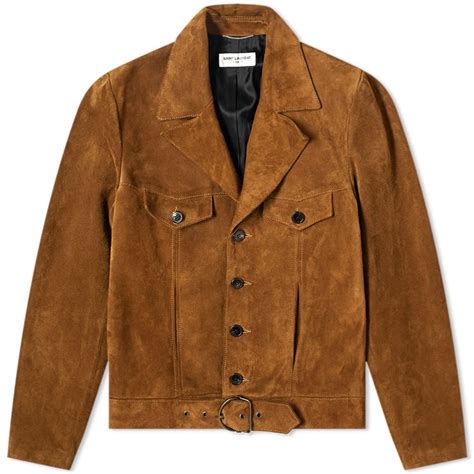 ysl jacket leather mens|saint laurent suede jacket.